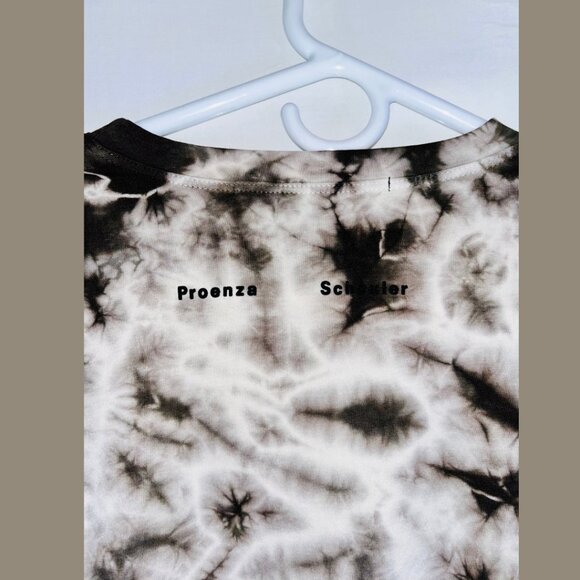 Proenza Schouler White Label Brown and White Tie Dye Long Sleeve Shirt - Size M - Picture 6 of 7